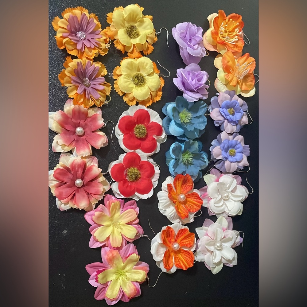 Vibrant Floral earring Collection - set of 11
